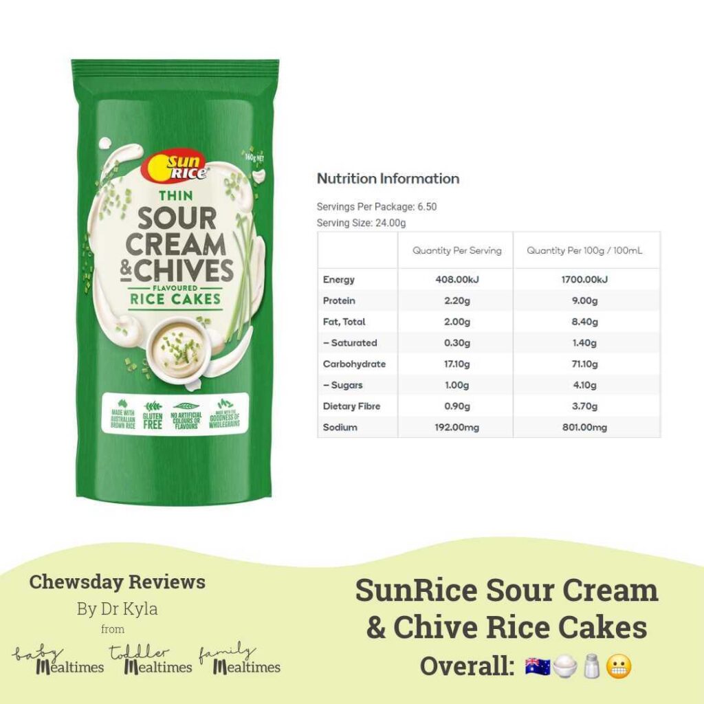 SunRice Thin Rice Cakes Sour Cream & Chives | Chewsday Reviews