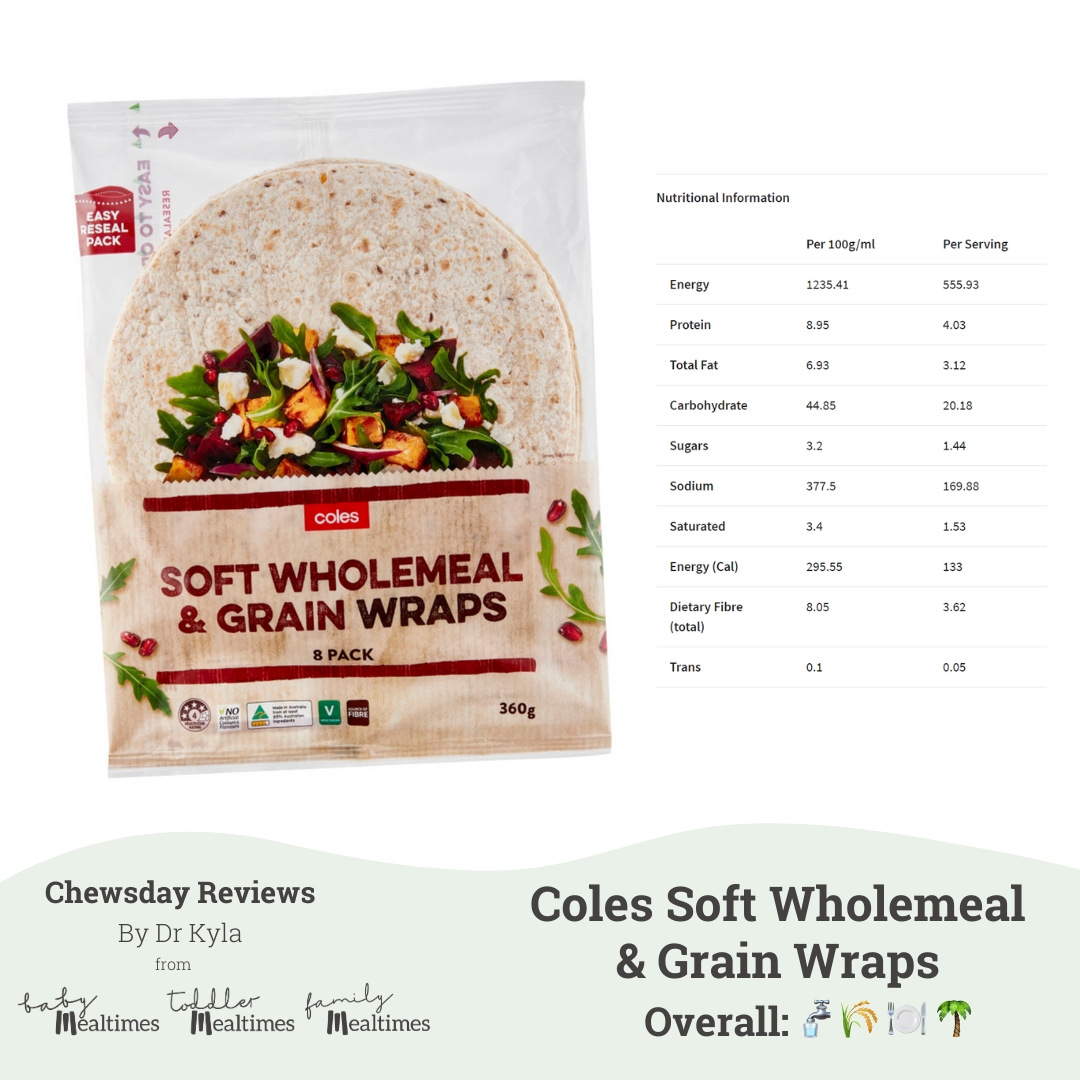 Coles Wholemeal & Grain Soft Wraps | Chewsday Reviews