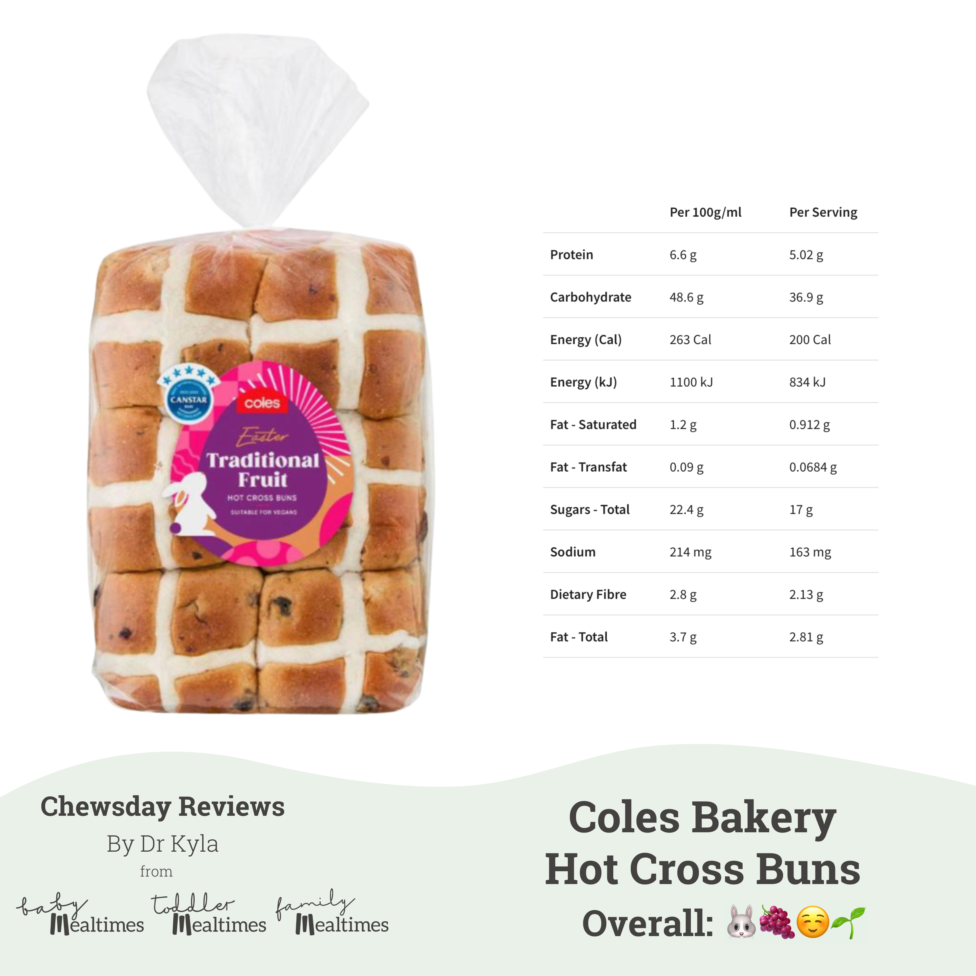 CR Coles Bakery Hot Cross Buns