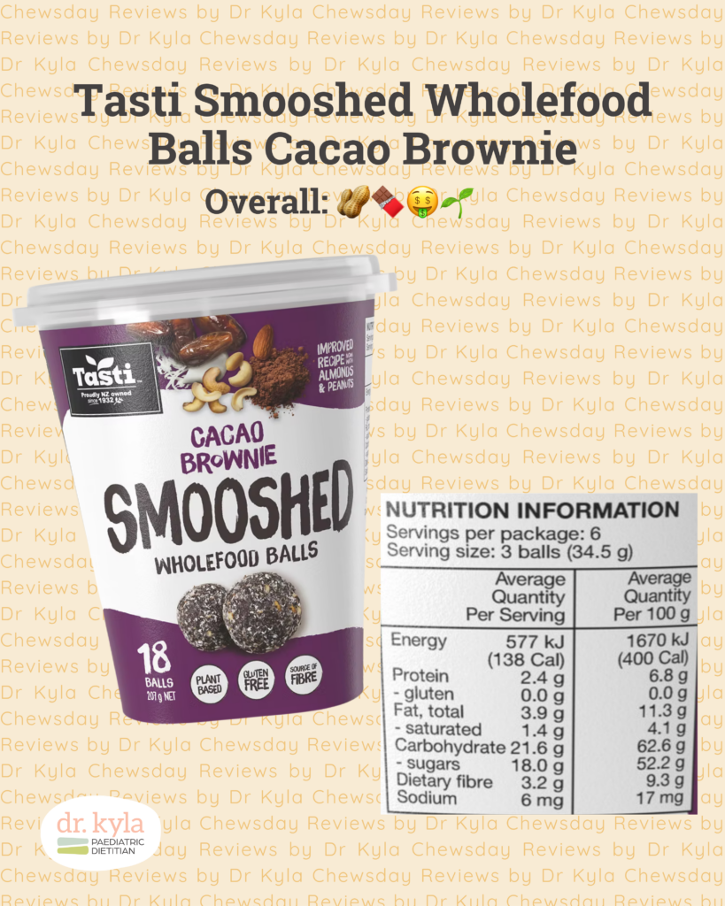CR Tasti Smooshed Wholefood Balls Cacao Brownie