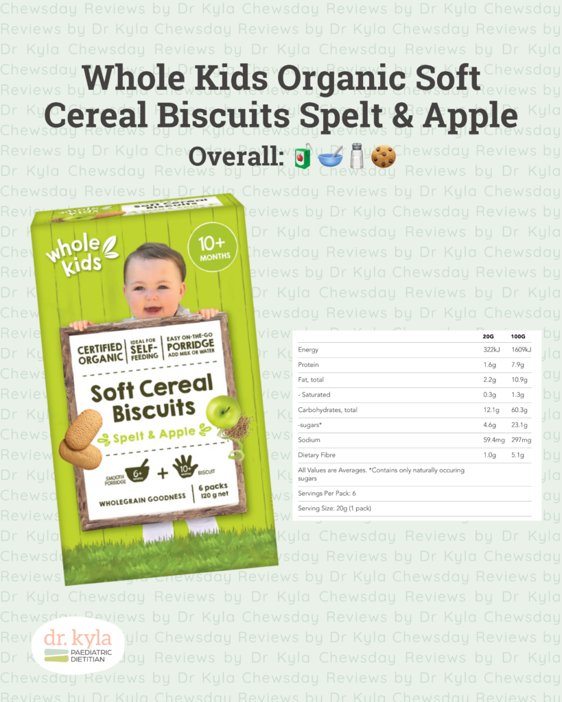 CR Whole Kids Organic Soft Cereal Biscuits Spelt & Apple