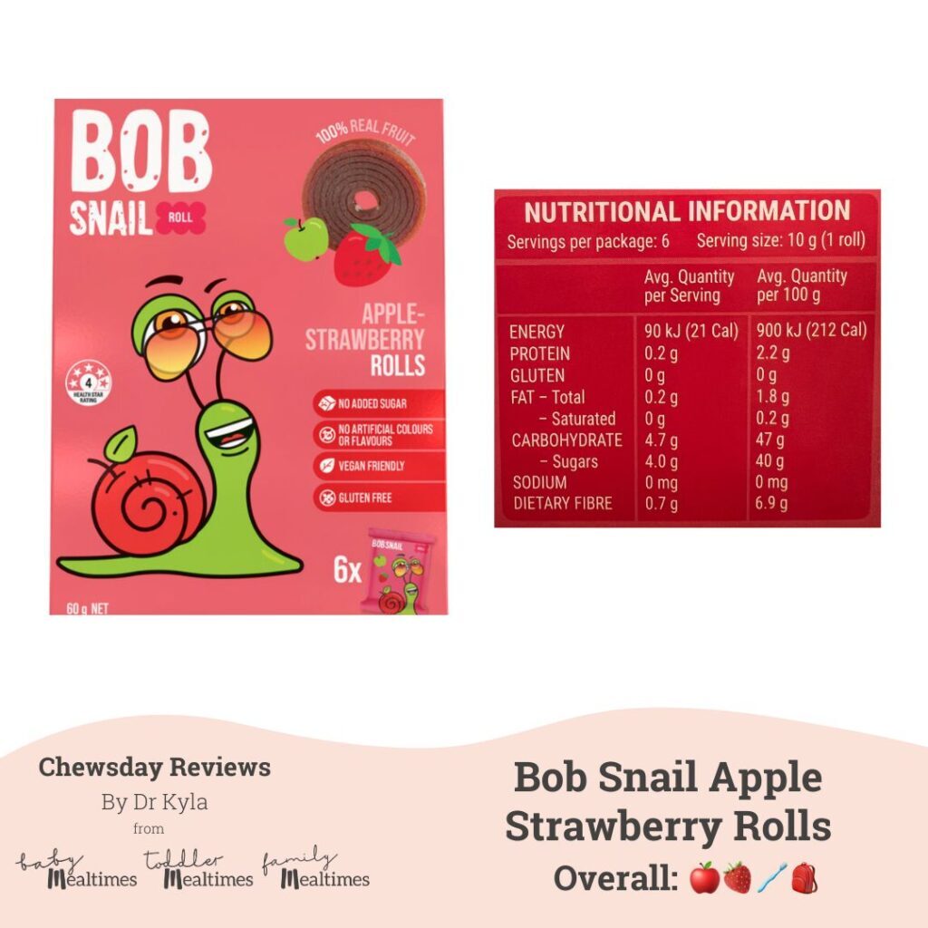 CR Bob Snail Fruit Roll Snack Apple Strawberry