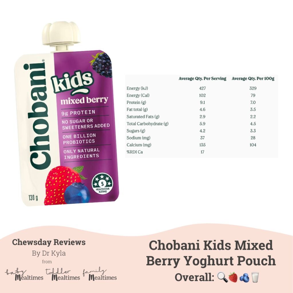 CR Chobani Kids Yoghurt Mixed Berry Pouch