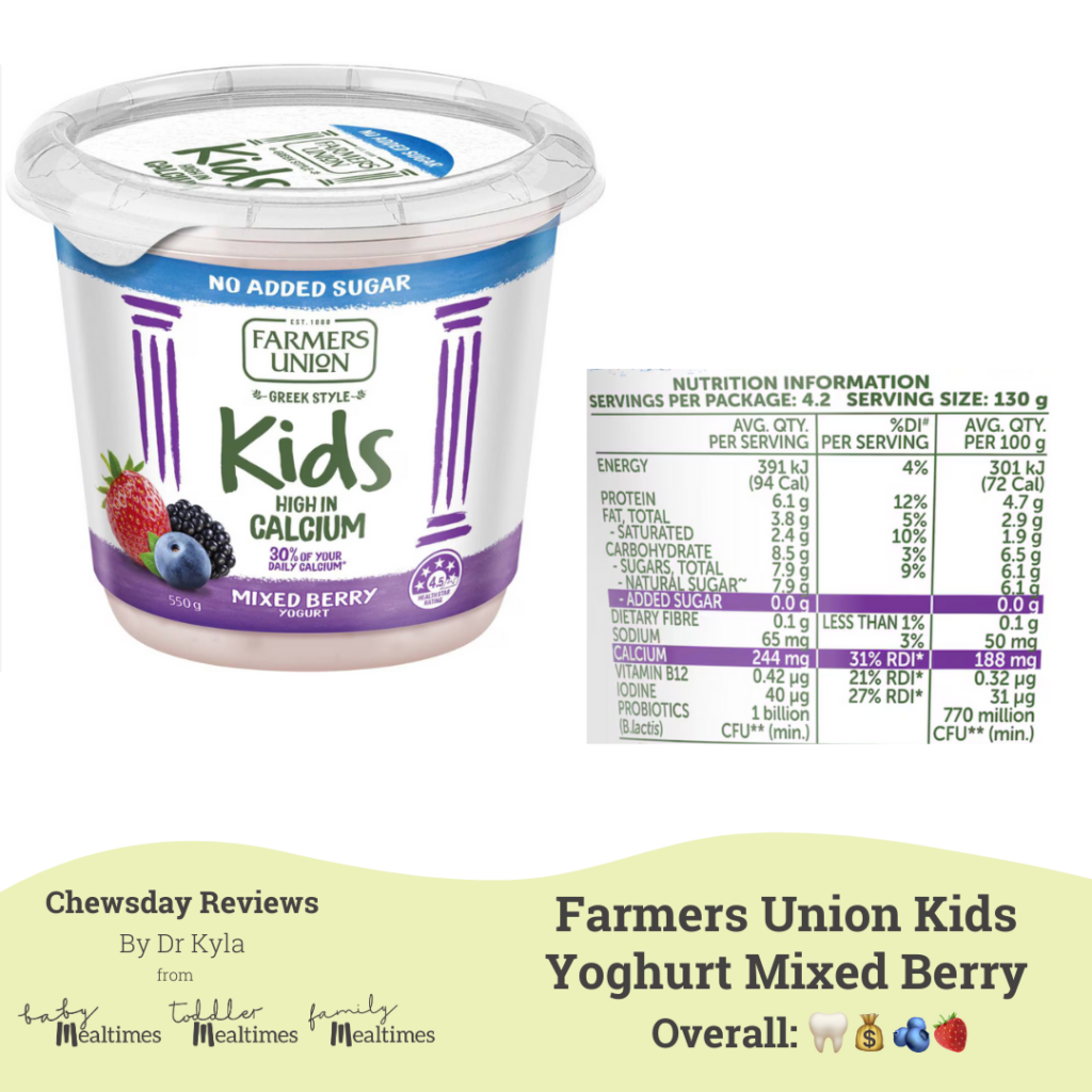 CR Farmers Union Greek Style Kids Yoghurt Mixed Berry