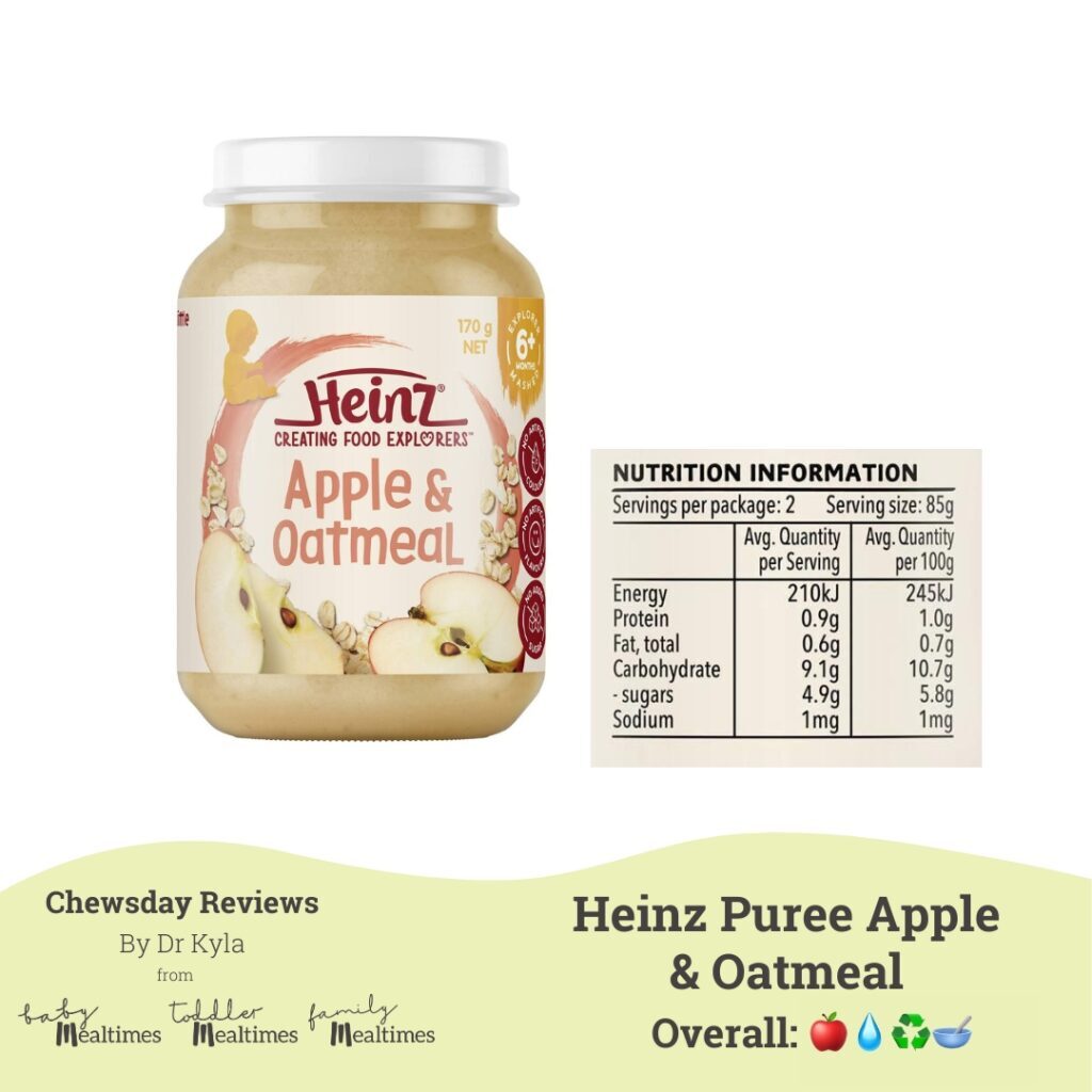 CR Heinz Pureed Apple & Oatmeal