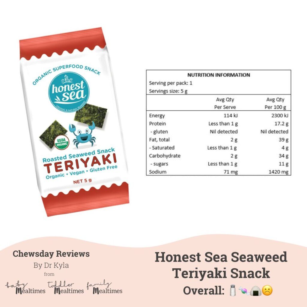 CR Honest Sea Seaweed Teriyaki Snack