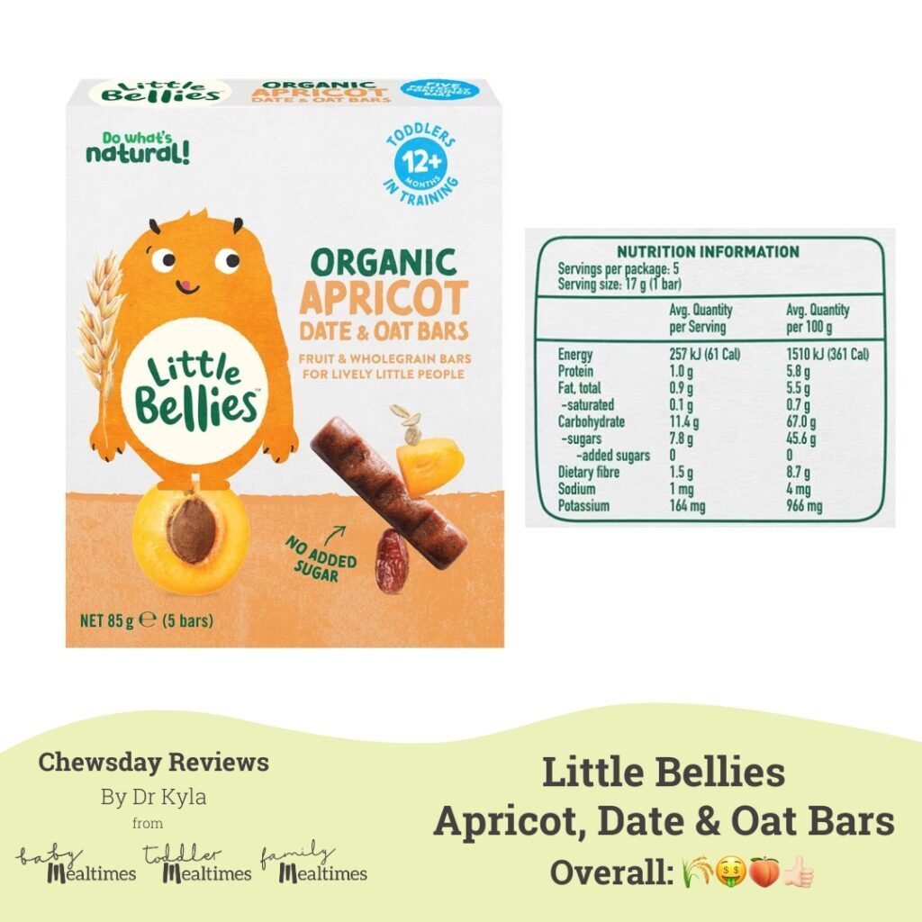 CR Little Bellies Organic Apricot, Date and Oat Bars
