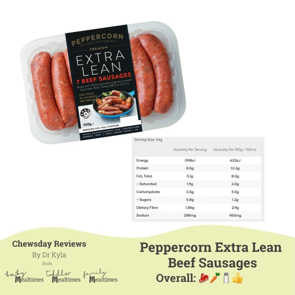 CR Peppercorn beef sausages