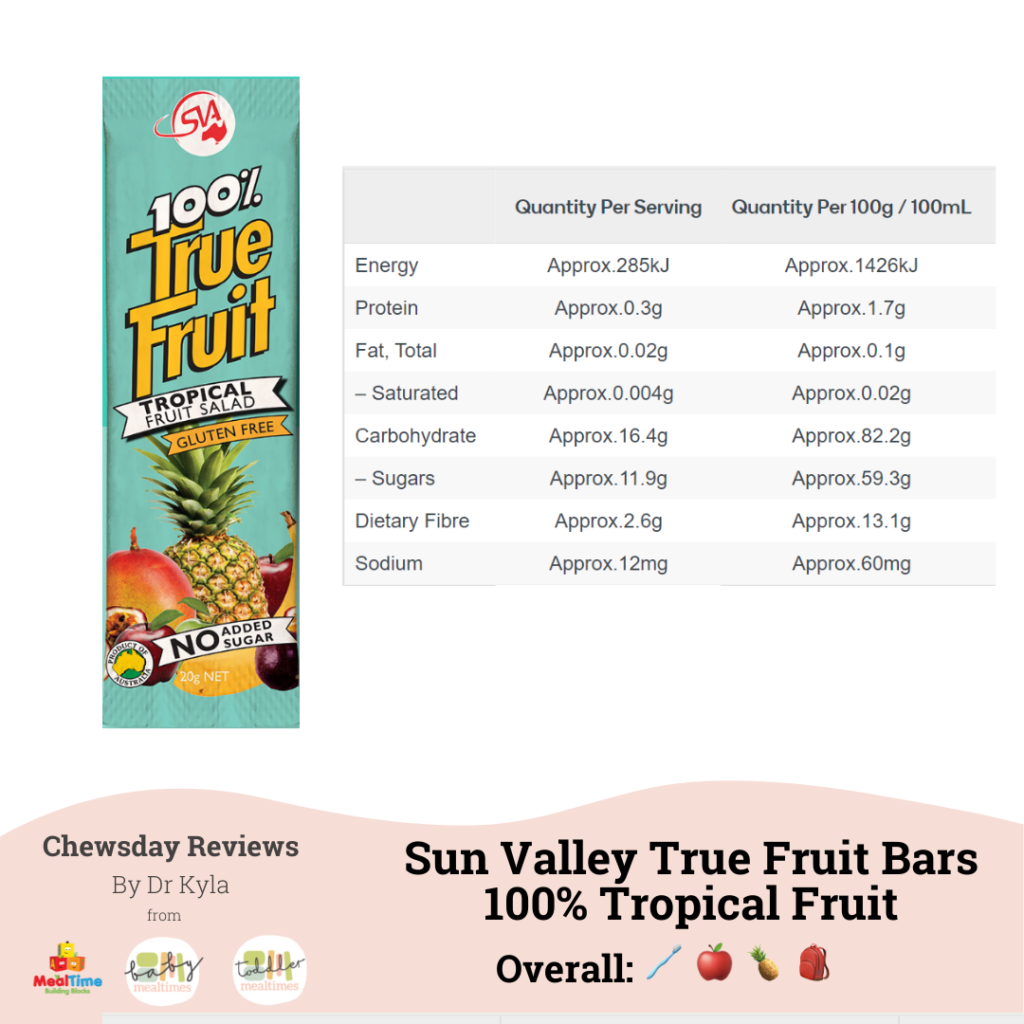 CR Sun Valley True Fruit Bars 100% Tropical Fruit