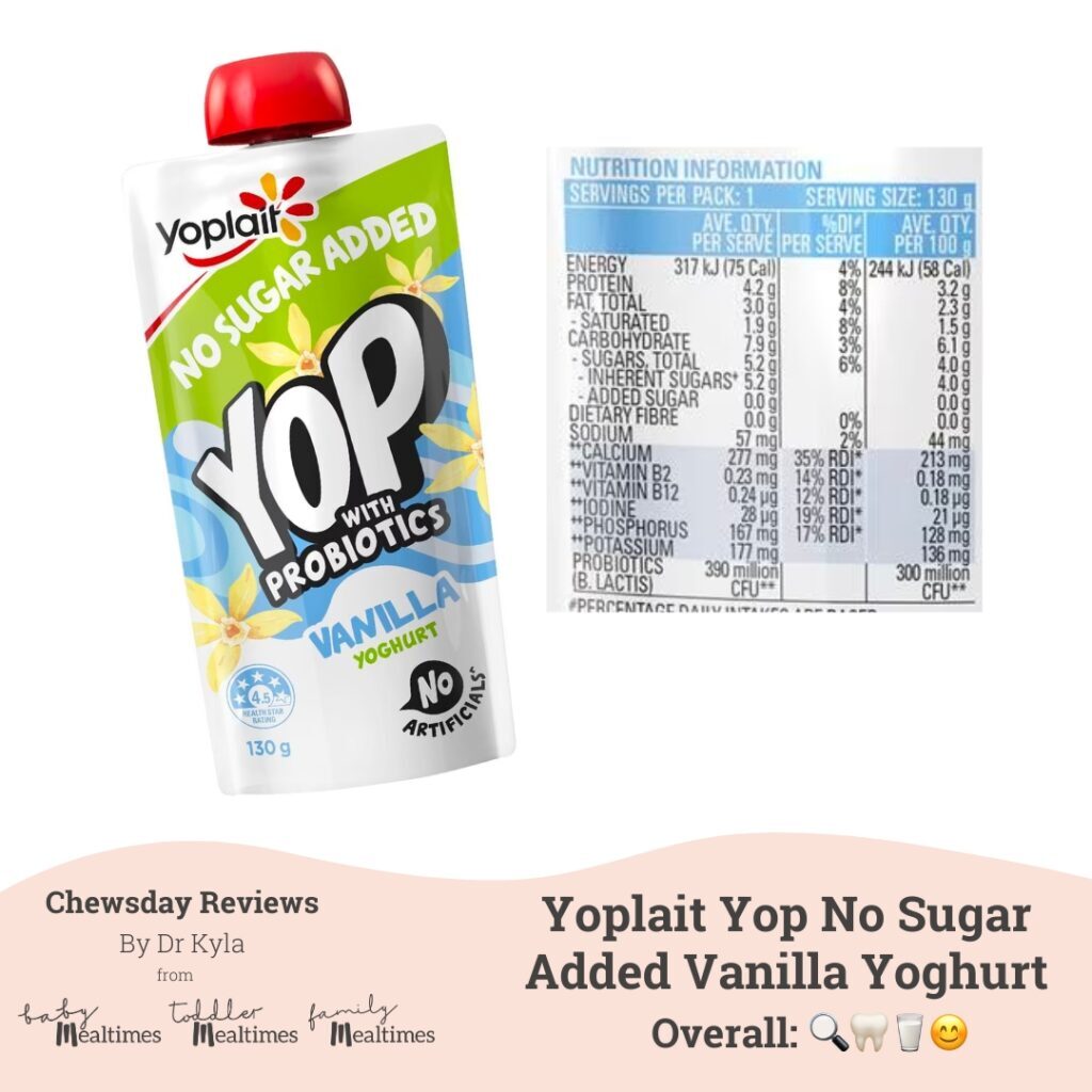 CR Yoplait Yop No Sugar Added Vanilla Yoghurt Pouch