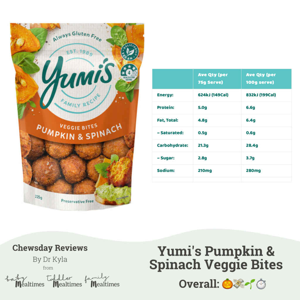 CR Yumi's Pumpkin & Spinach Veggie Bites