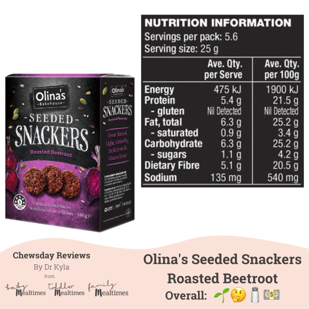 Olina's Seeded Snackers Roasted Beetroot